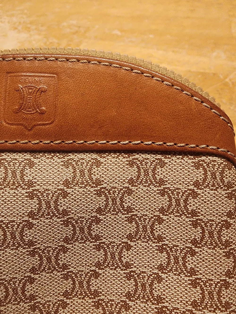 vintage Celine Macadam monogram coin purse or cosmetic pouch,